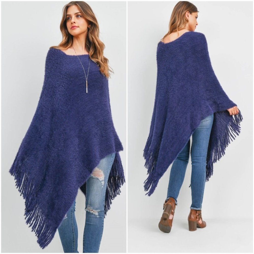 Navy Poncho